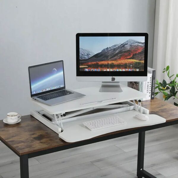 Sit-Stand Desk Converter with Keyboard Tray