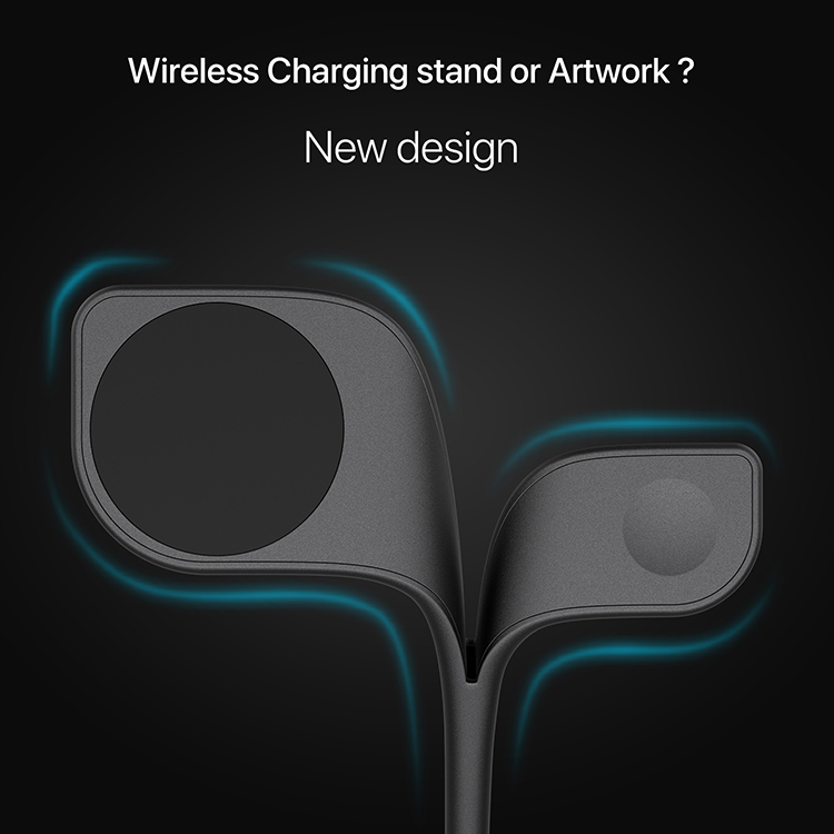 Modern magnetic wireless charging stand with sleek curved design